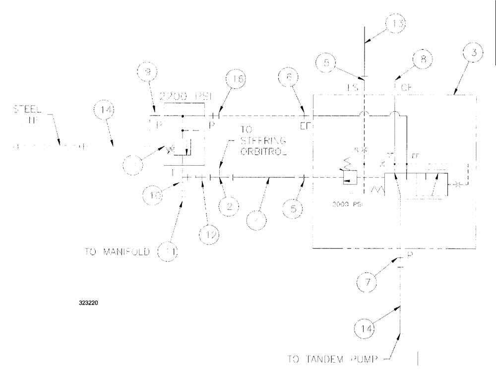 Схема запчастей Case IH SPX3200 - (06-011) - PRESSURE CONTROL GROUP (29) - HYDROSTATIC DRIVE