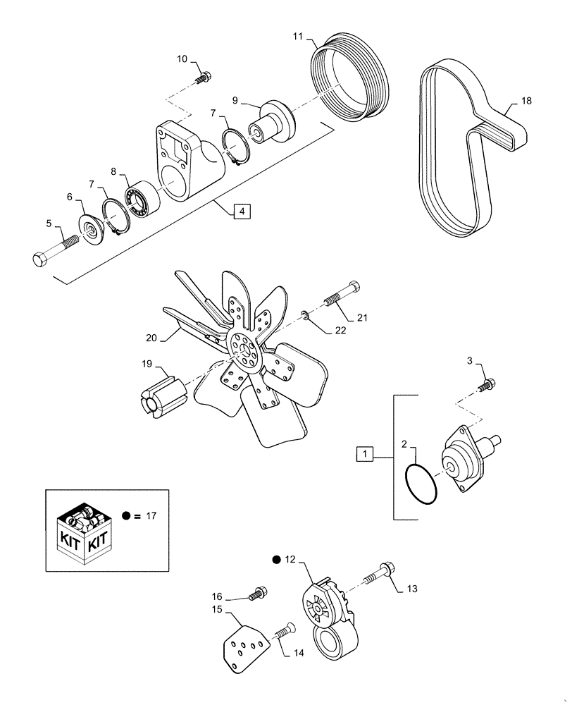 Схема запчастей Case IH RPZ125 - (10.400.BB) - WATER PUMP SYSTEM (10) - ENGINE