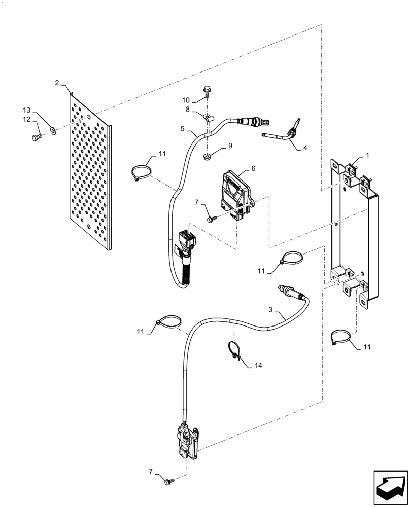 Схема запчастей Case IH MAGNUM 310 - (10.254.AI[04]) - NOX SENSOR (10) - ENGINE