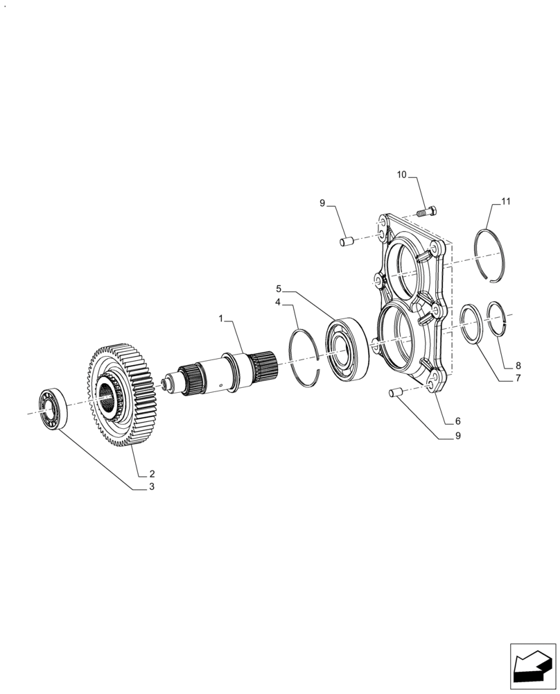 Схема запчастей Case IH FARMALL 120A - (21.140.AE[02]) - VAR - 391266, 337280 - GEARS & SHAFT 30 KPH/40 KPH (21) - TRANSMISSION
