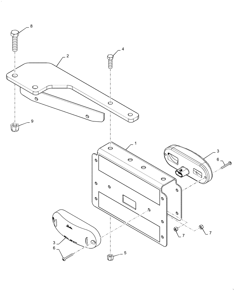 Схема запчастей Case IH ECOLO-TIGER 875 - (55.404.AL[03]) - LIGHT BRACKET 13 SHANK 26 FOOT RIGHT (55) - ELECTRICAL SYSTEMS