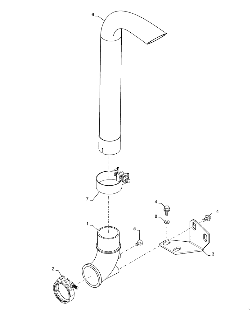 Схема запчастей Case IH RPZ125 - (10.254.AD) - EXHAUST SYSTEM (10) - ENGINE