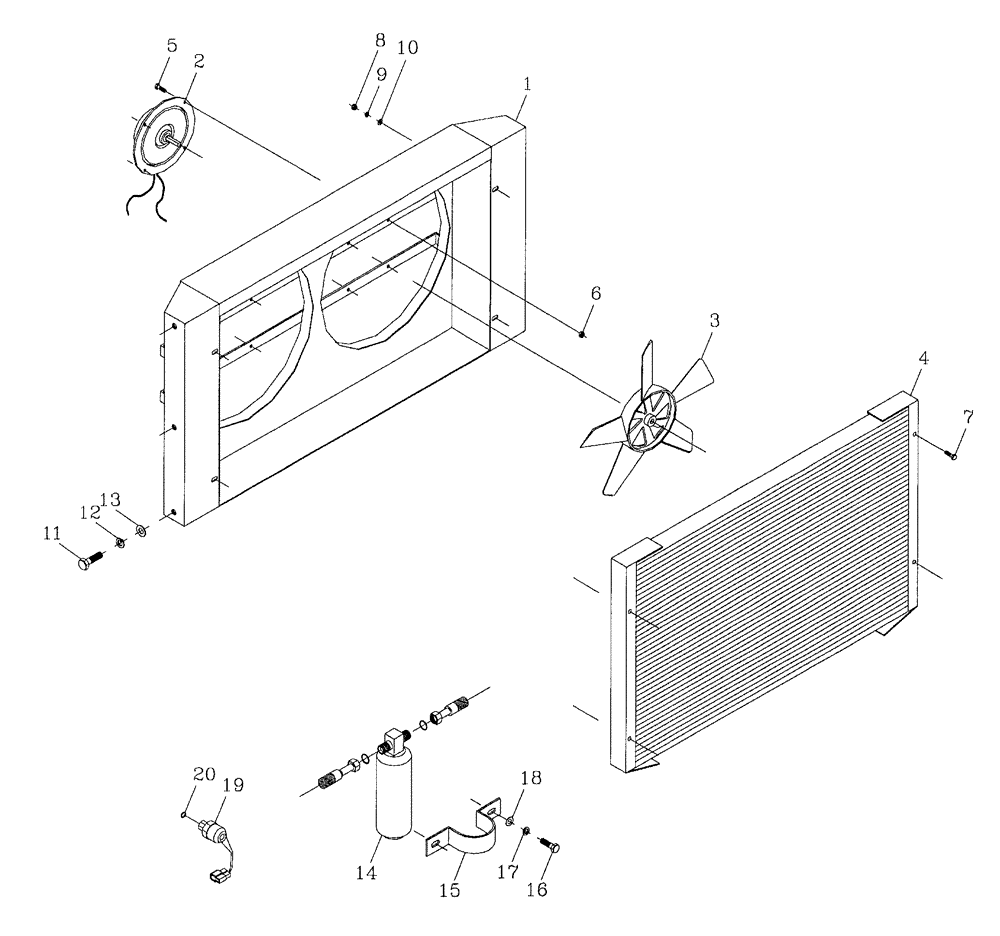 Схема запчастей Case IH 7700 - (A13[02]) - AIR CONDITIONER,  CONDENSER Mainframe & Functioning Components