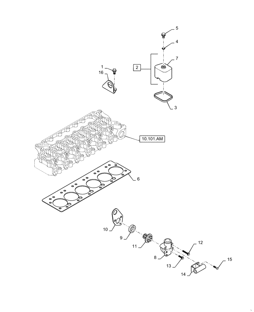 Схема запчастей Case IH RPZ125 - (10.101.AA[01]) - CYLINDER HEAD GASKET (10) - ENGINE