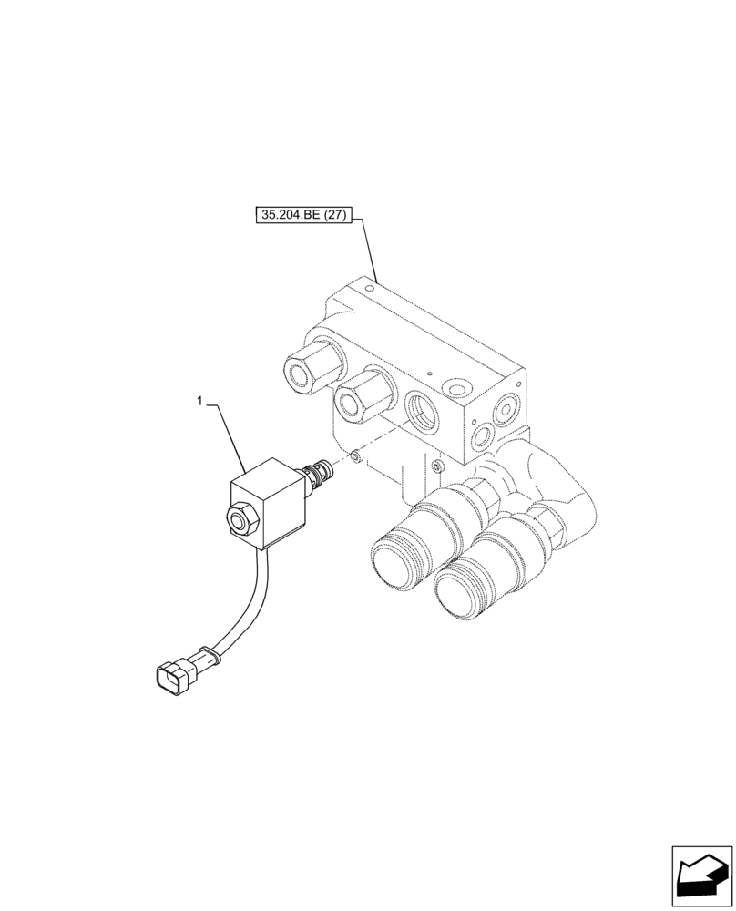 Схема запчастей Case IH PUMA 150 CVT - (55.035.AJ) - VAR - 758058, 758060 - REMOTE CONTROL VALVE, SOLENOID (55) - ELECTRICAL SYSTEMS