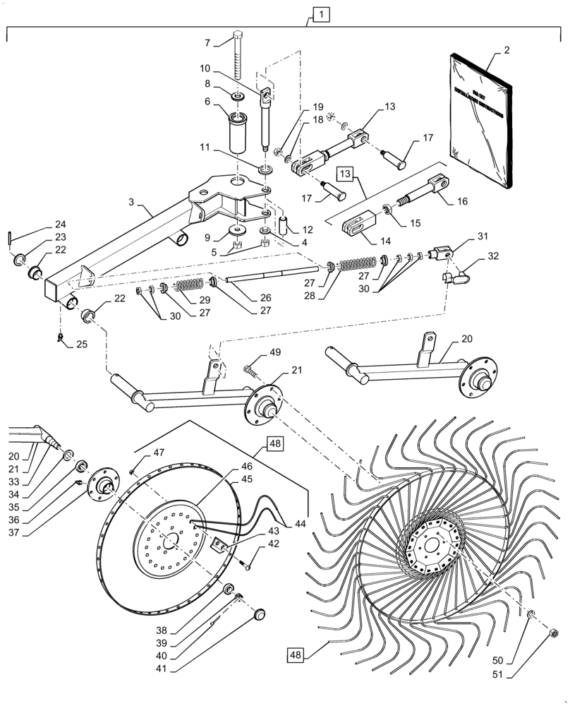 Схема запчастей Case IH WR302 - (88.100.58[05]) - DIA KIT, CENTER KICK W/ RAKE WHEELS (88) - ACCESSORIES