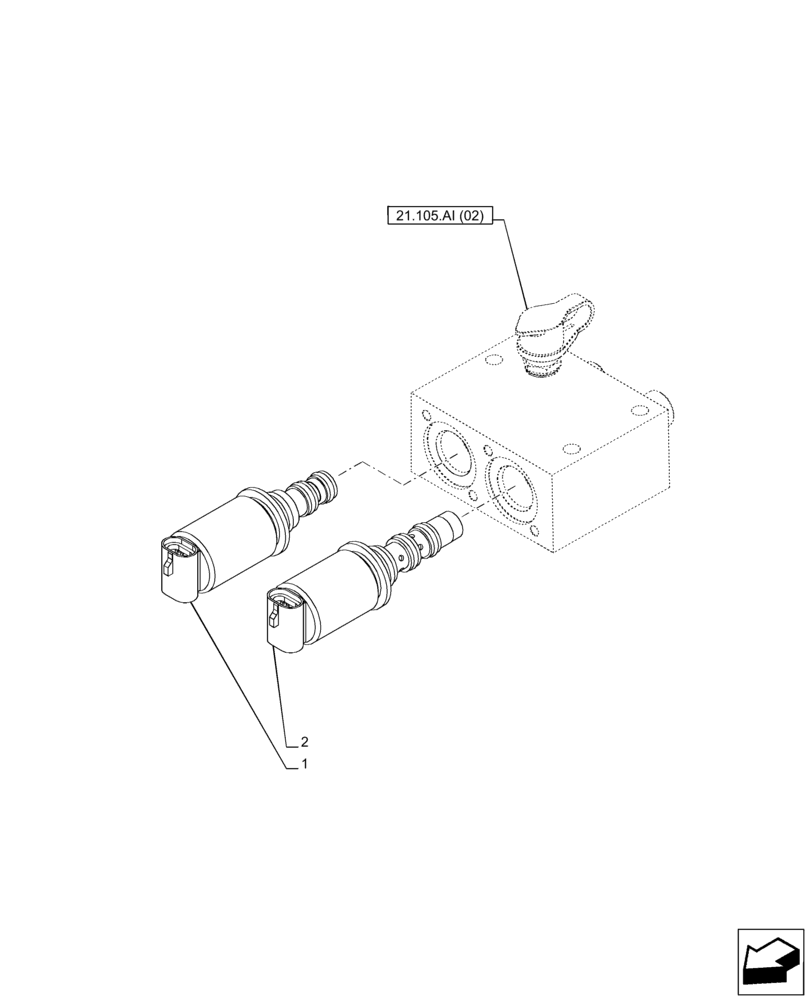 Схема запчастей Case IH PUMA 150 - (55.024.AH[01]) - VAR - 758011, 758012, 758013, 758014, 758015, 758016, 758017, 758018, 758019, 758020, 758021 - VALVE, SOLENOID (55) - ELECTRICAL SYSTEMS