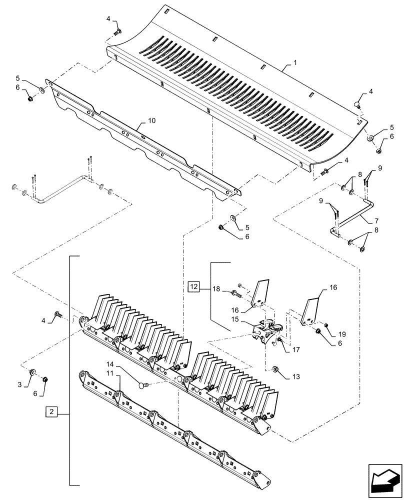 Схема запчастей Case IH 8240 - (73.230.AK[02]) - VAR - 425359, 425360, 425427 - KNIFE HOLDER (73) - RESIDUE HANDLING