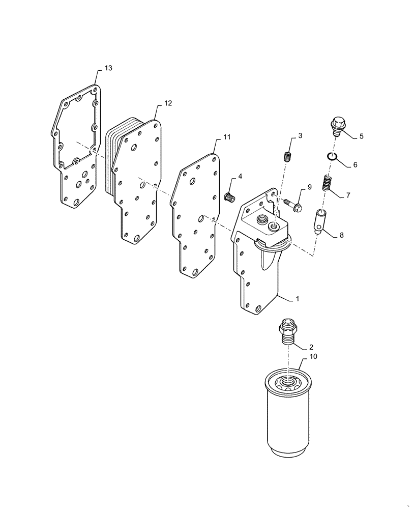 Схема запчастей Case IH RPZ145 - (10.304.AE) - OIL COOLER & FILTER (10) - ENGINE