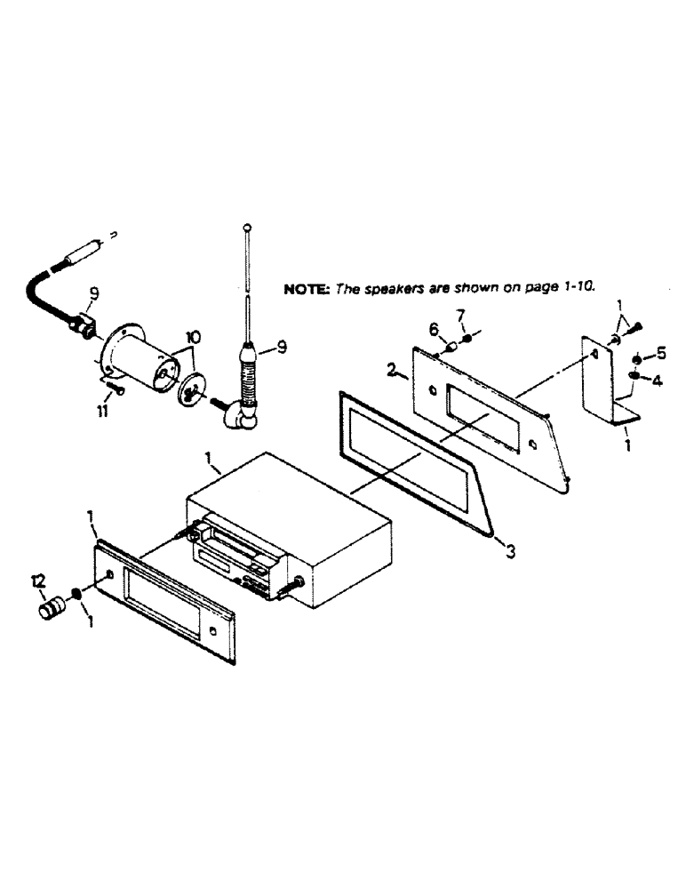 Схема запчастей Case IH 9170 - (01-15) - RADIO AND MOUNTING, PANASONIC ELECTRONIC CASSETTE RADIO (10) - CAB