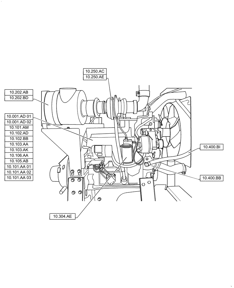 Схема запчастей Case IH RPZ145 - (10.000.00[02]) - SECTION INDEX - ENGINE (10) - ENGINE