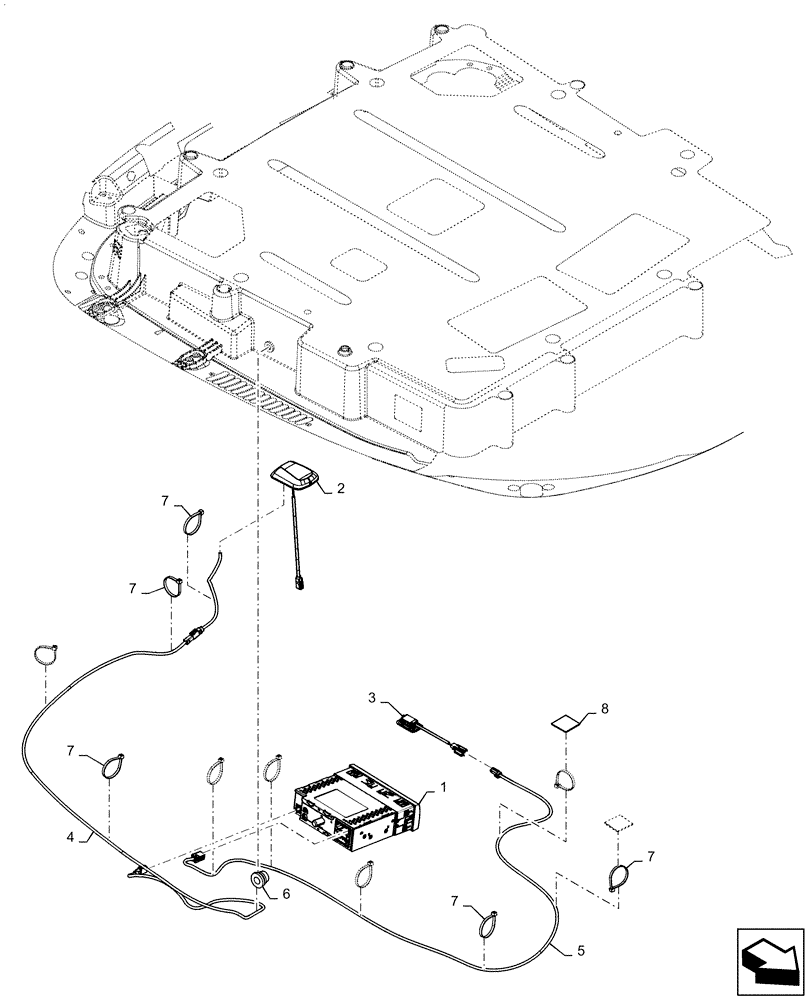 Схема запчастей Case IH QUADTRAC 620 - (55.512.AA[05]) - RADIO, AM/FM/WB/BT/XM, ASN ZEF303001 (55) - ELECTRICAL SYSTEMS