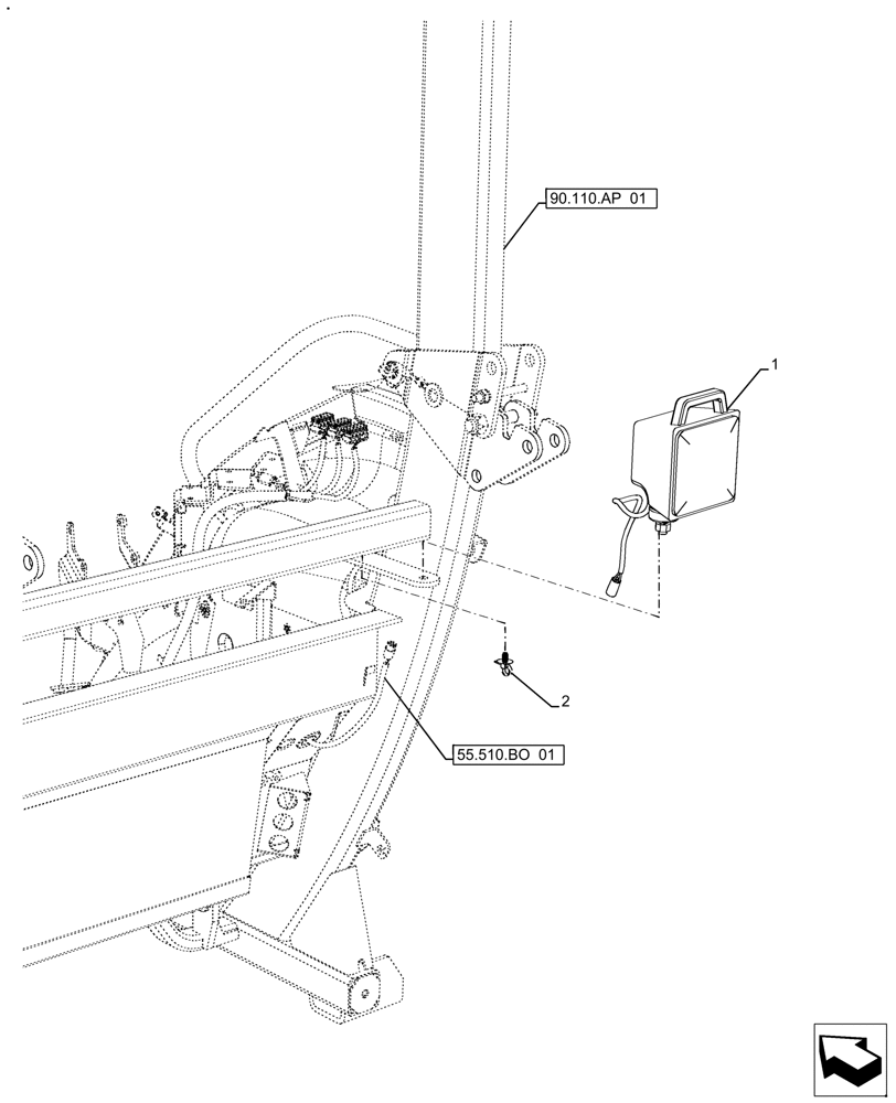 Схема запчастей Case IH FARMALL 120A - (55.404.BM) - VAR - 391293 - TAIL LAMP, W/O CAB (55) - ELECTRICAL SYSTEMS