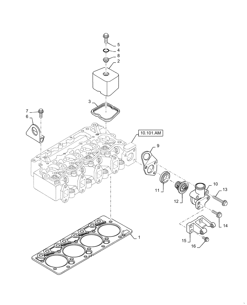 Схема запчастей Case IH RPZ85 - (10.101.AA[01]) - CYLINDER HEAD GASKET (10) - ENGINE
