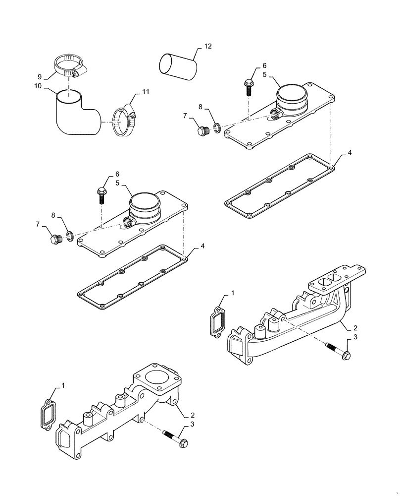Схема запчастей Case IH RPZ85 - (10.254.AC) - INTAKE & EXHAUST MANIFOLD (10) - ENGINE