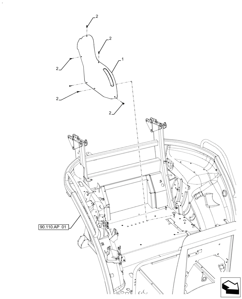 Схема запчастей Case IH FARMALL 120A - (90.110.AV[03]) - VAR - 393315 - TRIM, LEFT, W/O CAB (90) - PLATFORM, CAB, BODYWORK AND DECALS
