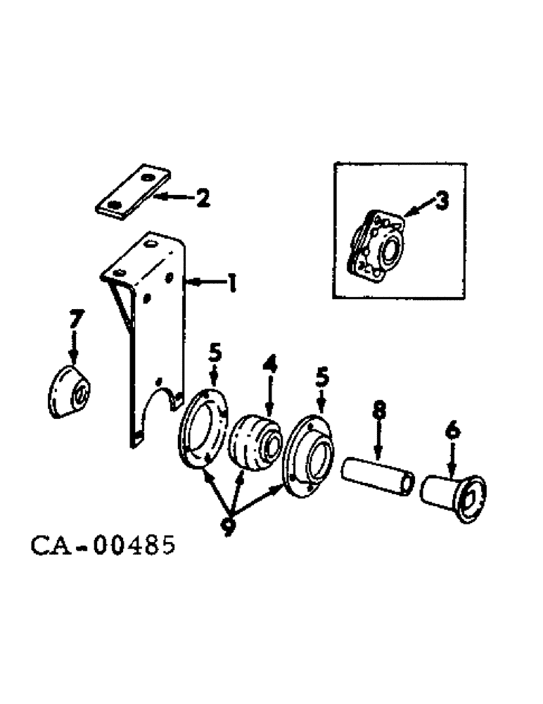 Схема запчастей Case IH 132 - (AE-9) - THIRD BEARING ATTACHMENT, PRODUCT GRAPHICS 