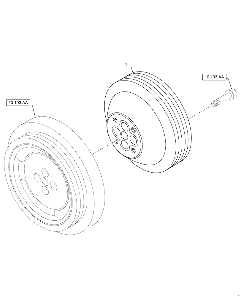 Схема запчастей Case IH RPZ65 - (88.100.10) - CRANKSHAFT PULLEY (88) - ACCESSORIES
