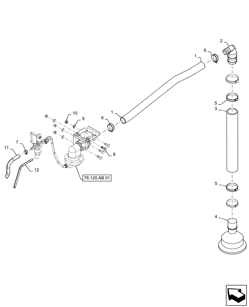 Схема запчастей Case IH PATRIOT 3340 - (78.120.AD[03]) - RH FOAM DROP, 90 / 100 BOOM (78) - SPRAYING