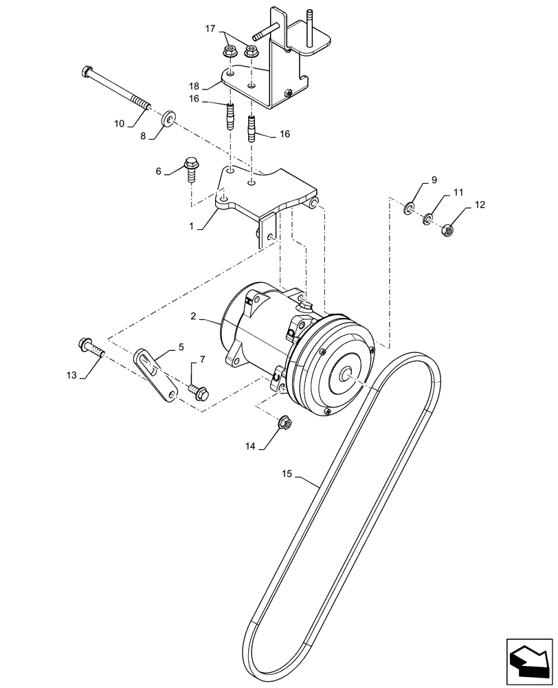 Схема запчастей Case IH MAGNUM 220 - (50.200.AA[01]) - A/C COMPRESSOR (50) - CAB CLIMATE CONTROL