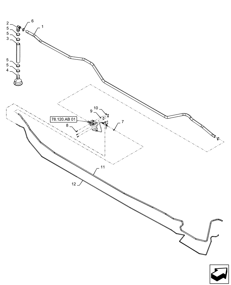 Схема запчастей Case IH PATRIOT 3340 - (78.120.AD[01]) - LH FOAM DROP, 90 / 100 BOOM (78) - SPRAYING