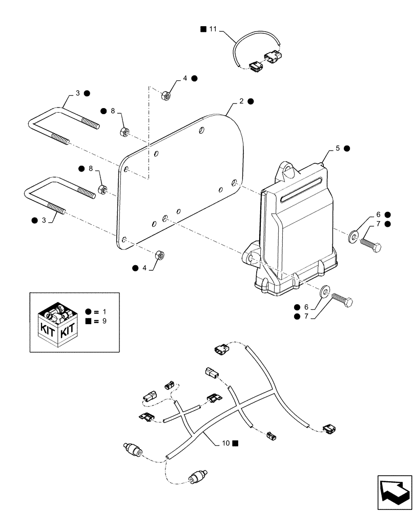 Схема запчастей Case IH PATRIOT 3340 - (55.635.AA[01]) - ACCUBOOM NODE AND HARNESS (55) - ELECTRICAL SYSTEMS