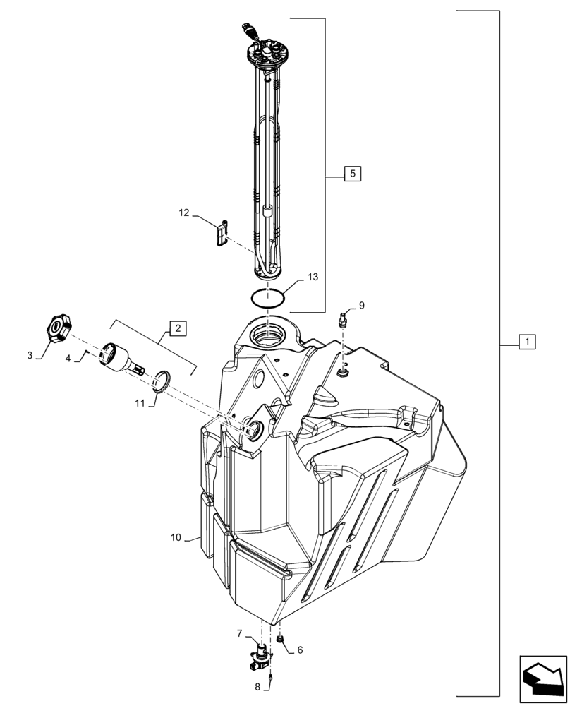 Схема запчастей Case IH STEIGER 500 - (10.500.AA[04]) - DEF/ADBLUE TANK, BTW ZEF303001 - ZFF304789 (10) - ENGINE