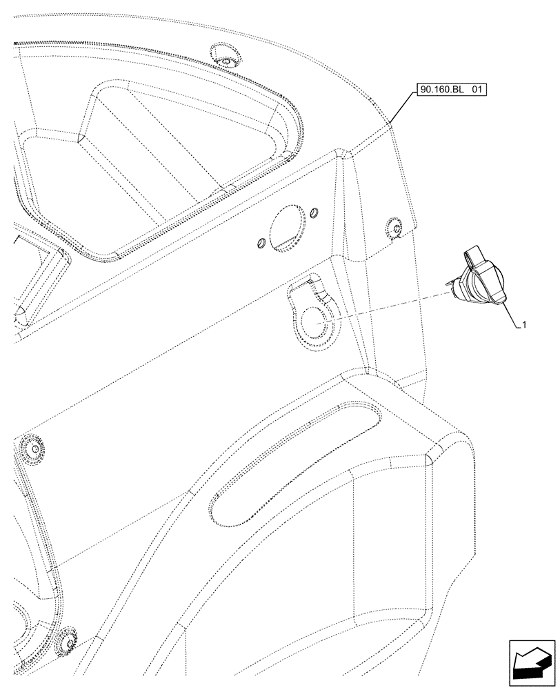 Схема запчастей Case IH FARMALL 110A - (55.510.BM[01]) - VAR - 391610 - SOCKET, CAB (55) - ELECTRICAL SYSTEMS