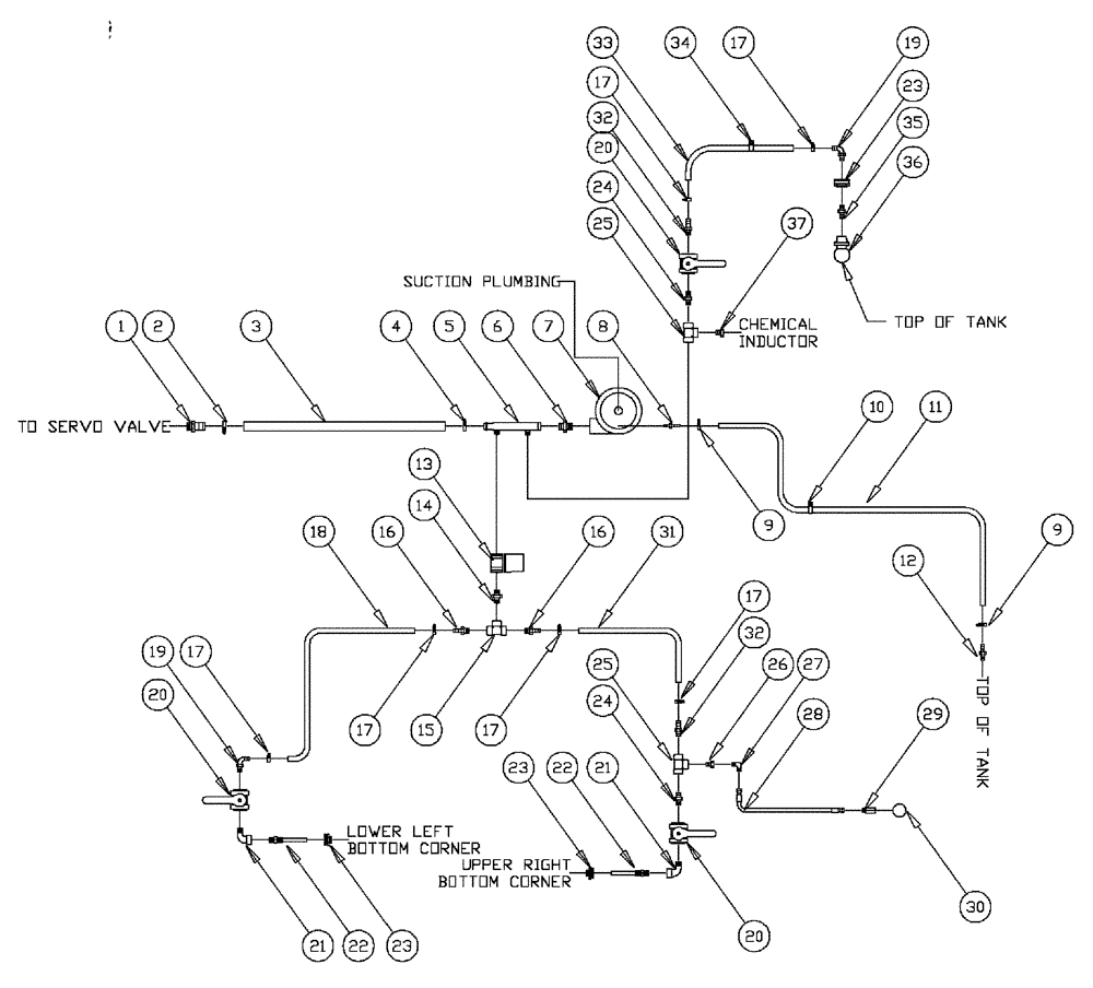 Схема запчастей Case IH PATRIOT NT - (09-008) - 500-660 GAL PRESSURE COMPONENTS Liquid Plumbing