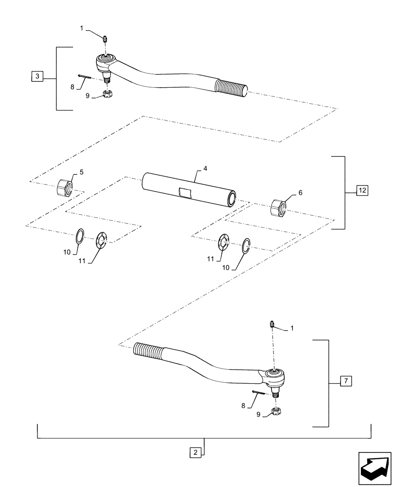 Схема запчастей Case IH MAGNUM 370 - (41.106.AD[04]) - VAR - 420277, 429199 TIE-ROD, CLASS 5, NON-SUSPENDED - BSN ZDR*05092, SUSPENDED - BSN ZDR*04620 (41) - STEERING
