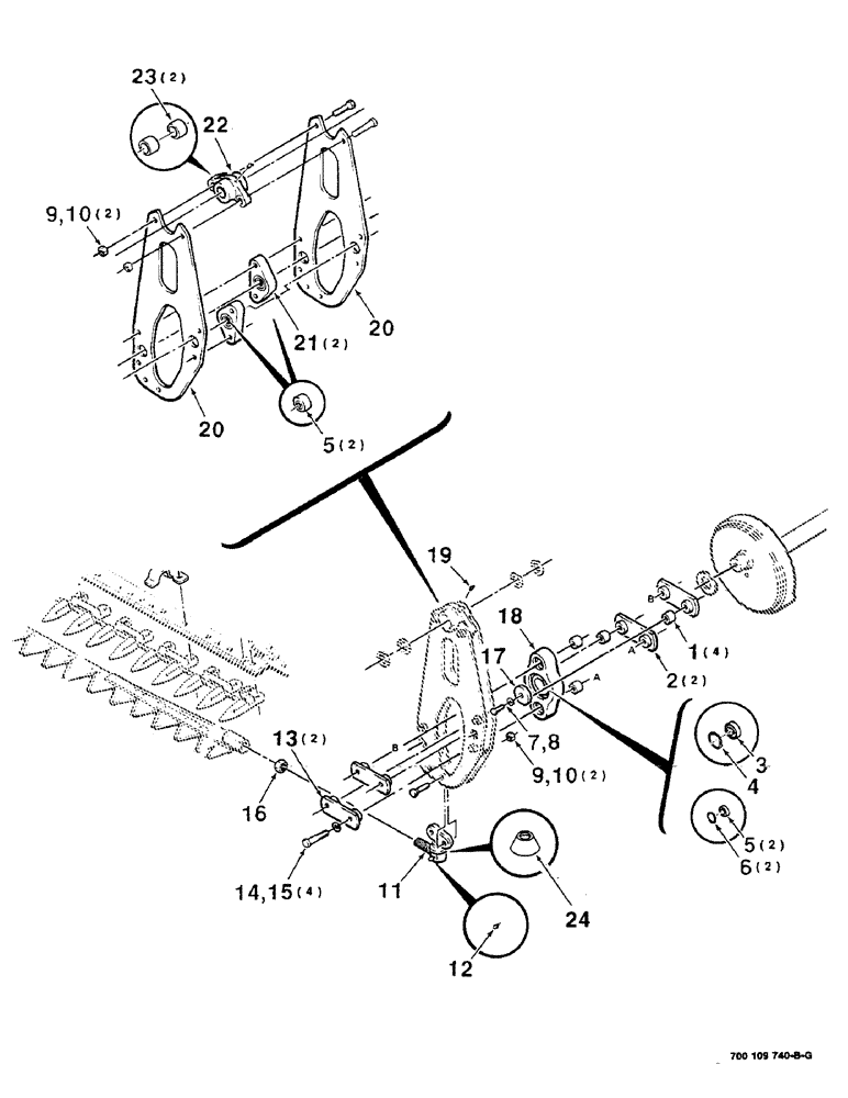 Схема запчастей Case IH 8350 - (3-02) - SICKLE SWAYBAR ASSEMBLY (09) - CHASSIS