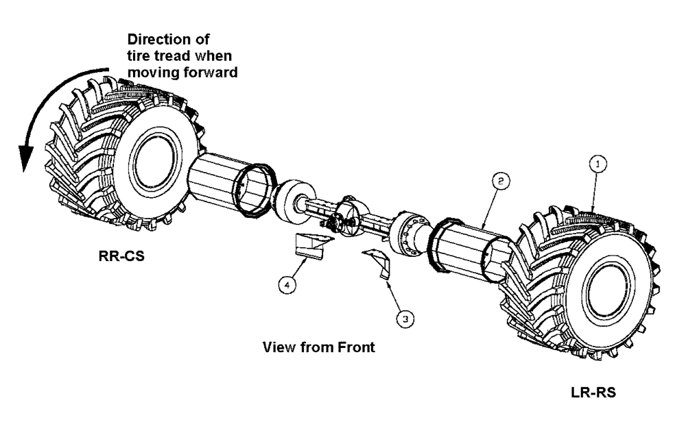 Схема запчастей Case IH FLX4330 - (05-002[02]) - REAR TIRE GROUP-66 GOODYEAR Tires