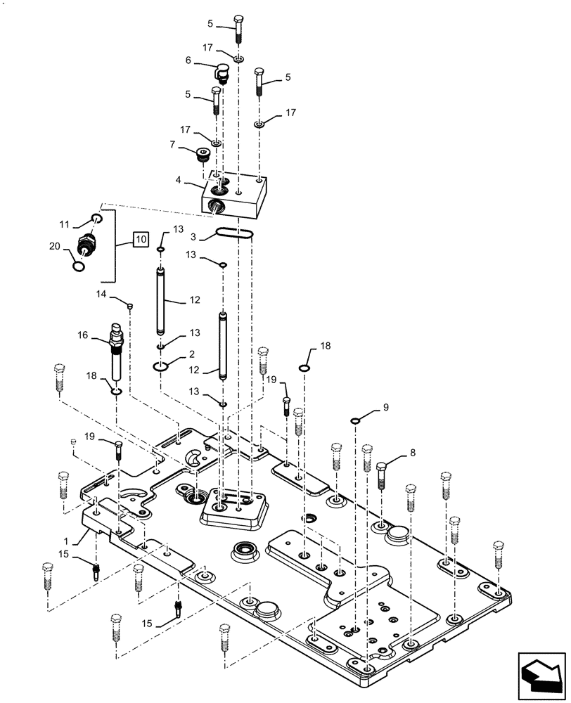 Схема запчастей Case IH MAGNUM 310 - (27.100.AB[04]) - VAR - 429330, 429334 - REAR AXLE, HOUSING COVER HD & HD R/A (27) - REAR AXLE SYSTEM