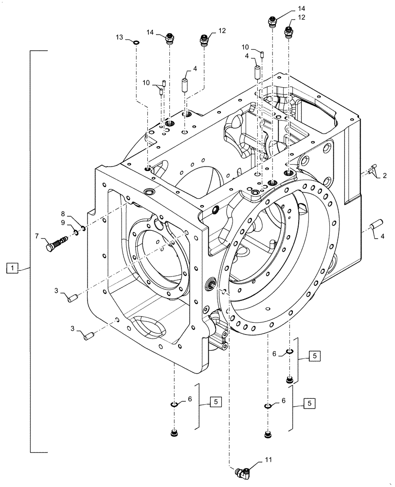 Схема запчастей Case IH MAGNUM 310 - (27.100.AB[01]) - REAR AXLE HOUSING, POWERSHIFT (27) - REAR AXLE SYSTEM