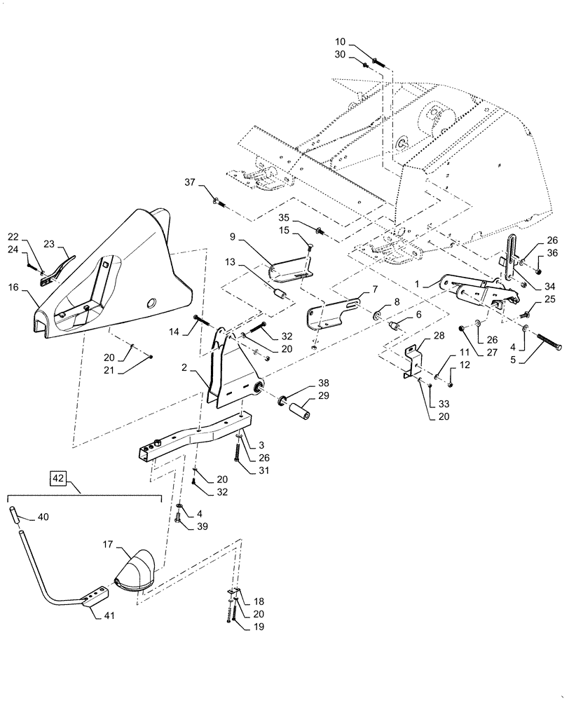 Схема запчастей Case IH 3152 - (58.131.01) - DIVIDER ASSEMBLY, LEFT HAND (58) - ATTACHMENTS/HEADERS