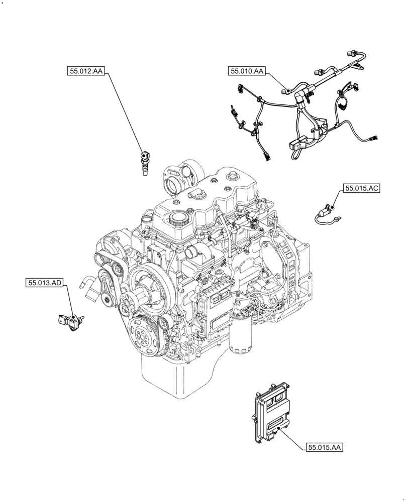 Схема запчастей Case IH F4HFE413H B004 - (55.000.00) - SECTION INDEX - ELECTRICAL SYSTEMS (55) - ELECTRICAL SYSTEMS