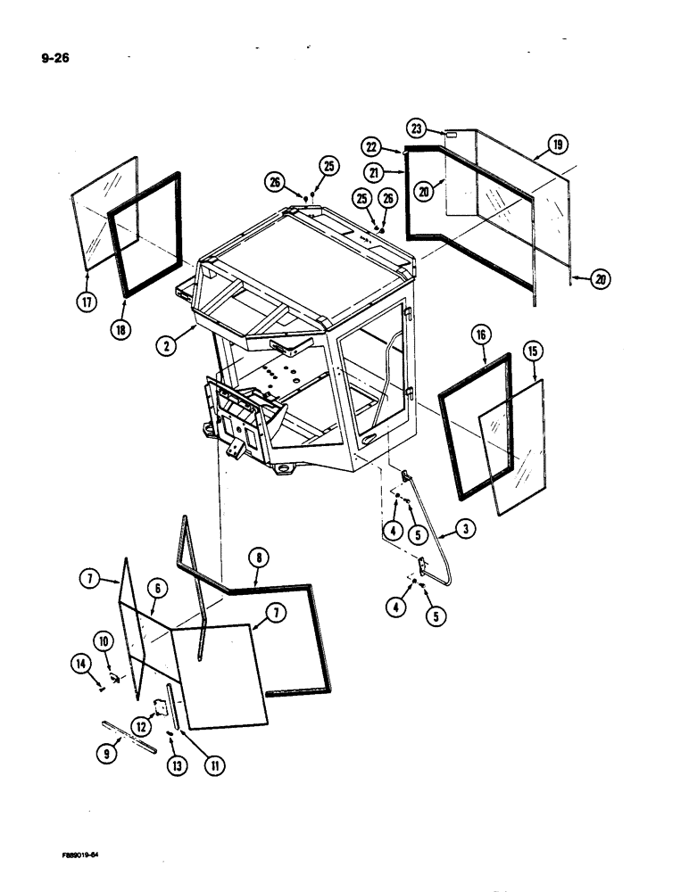 Схема запчастей Case IH 9170 - (9-026) - CAB AND WINDOWS (09) - CHASSIS/ATTACHMENTS