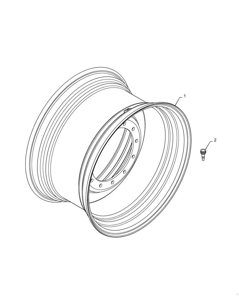 Схема запчастей Case IH MAGNUM 235 - (44.511.AE[03]) - WHEEL, FRONT - SOLID STEEL (44) - WHEELS