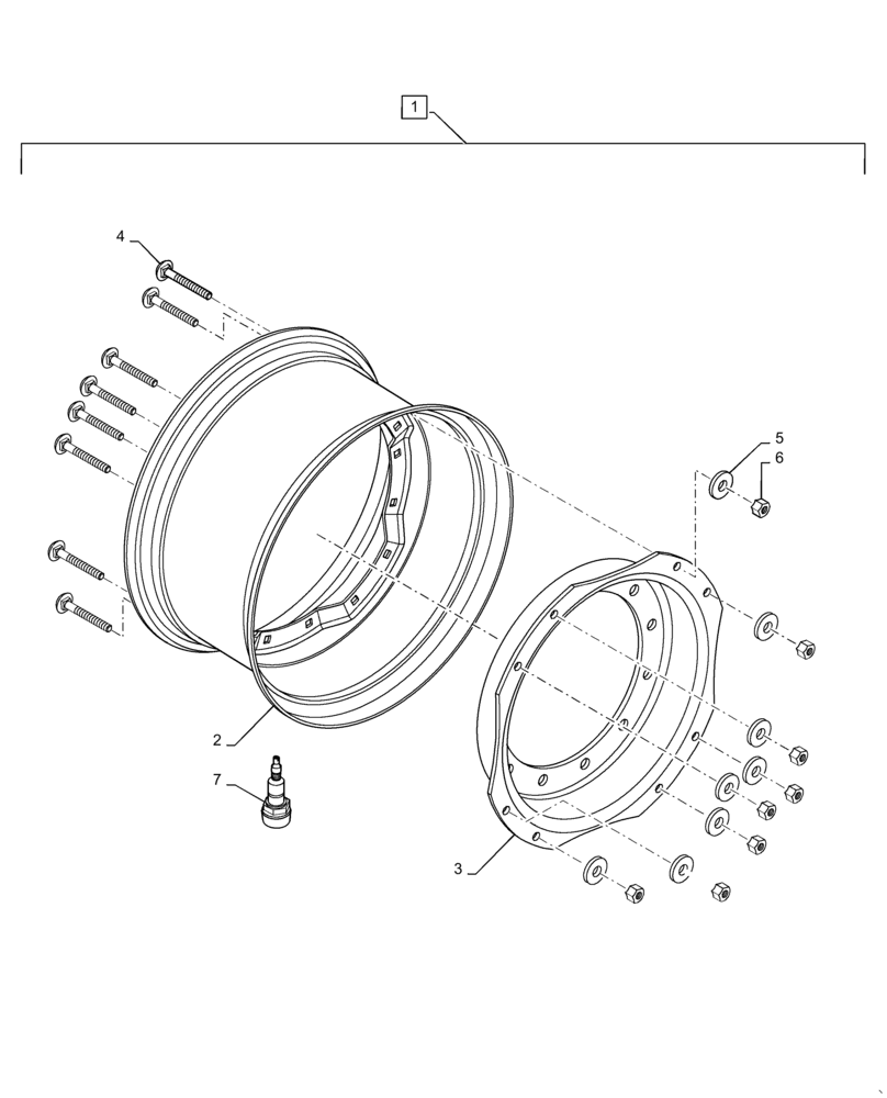 Схема запчастей Case IH MAGNUM 280 - (44.511.AE[09]) - WHEEL, FRONT - W13 X 30 (44) - WHEELS