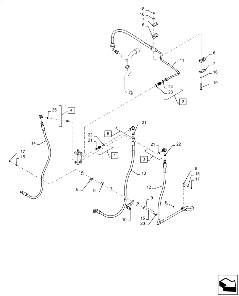 Схема запчастей Case IH STEIGER 500 - (33.202.BT) - BRAKE LINE (33) - BRAKES & CONTROLS