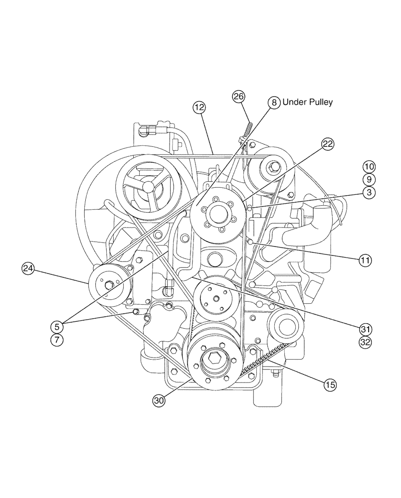 Схема запчастей Case IH FLX3330B - (02-002[02]) - ENGINE GROUP (FLX3330B CAT 3208ATAAC) (01) - ENGINE