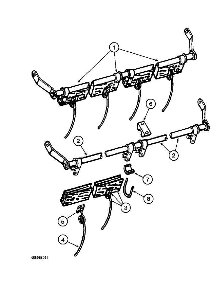 Схема запчастей Case IH INTERNATIONAL - (4-42) - P/U REEL BATSHAFT AND BAT, 12 FOOT, 14 FOOT AND 16 FOOT REGULAR (13) - REEL