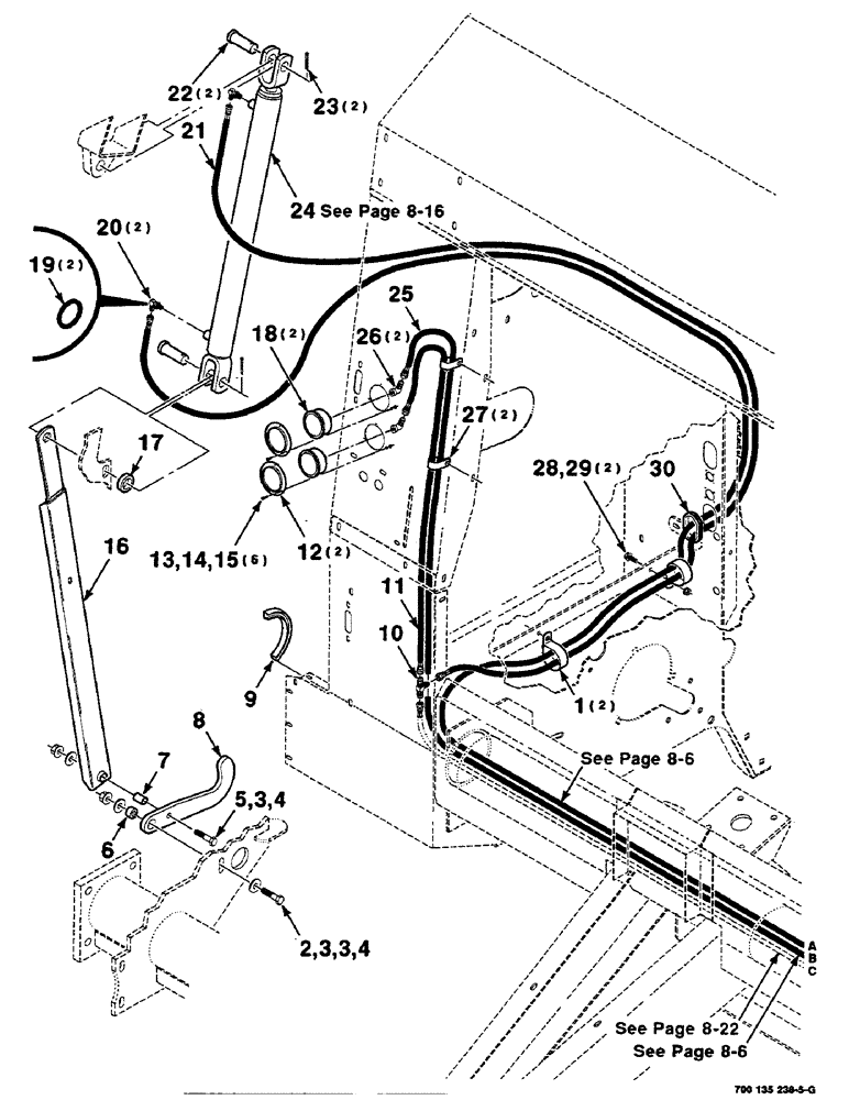 Схема запчастей Case IH RS551 - (8-08) - HYDRAULIC CONTROL ASSEMBLY, RIGHT, WITH MESH WRAP (07) - HYDRAULICS