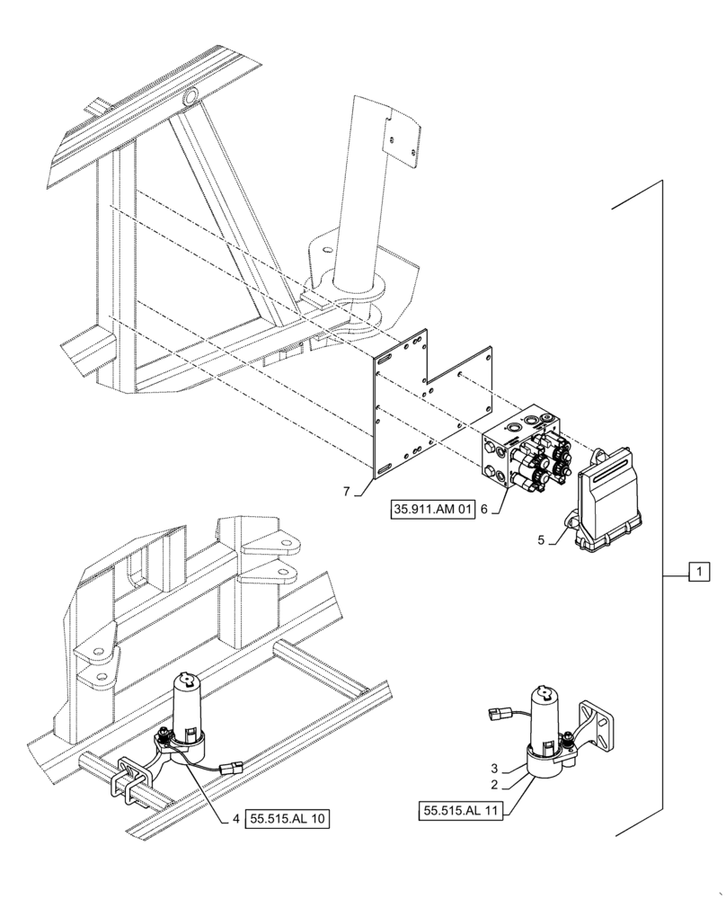 Схема запчастей Case IH PATRIOT 4440 - (55.515.AL[07]) - AUTOBOOM CONTROL KIT, 120 BOOM, BSN YGT044001 (55) - ELECTRICAL SYSTEMS