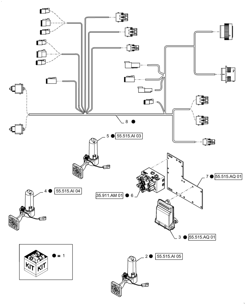 Схема запчастей Case IH PATRIOT 3240 - (88.100.AA[01]) - AUTOBOOM KIT, 90-100 (88) - ACCESSORIES