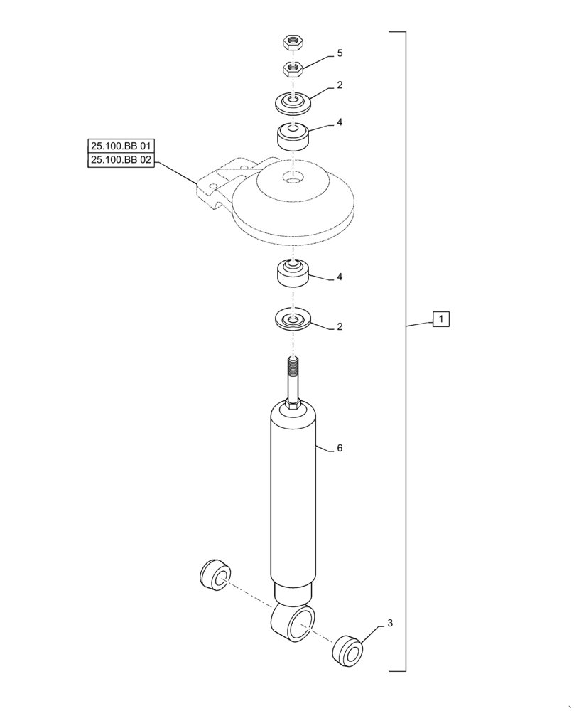 Схема запчастей Case IH PATRIOT 3340 - (25.400.AR[01]) - SHOCK ABSORBERS (25) - FRONT AXLE SYSTEM