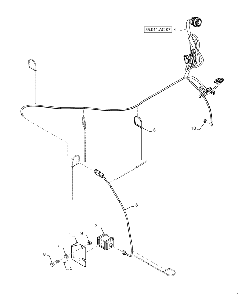 Схема запчастей Case IH PATRIOT 3340 - (55.911.AC[06]) - ACCUGUIDE OUTSIDE COMPONENTS (55) - ELECTRICAL SYSTEMS
