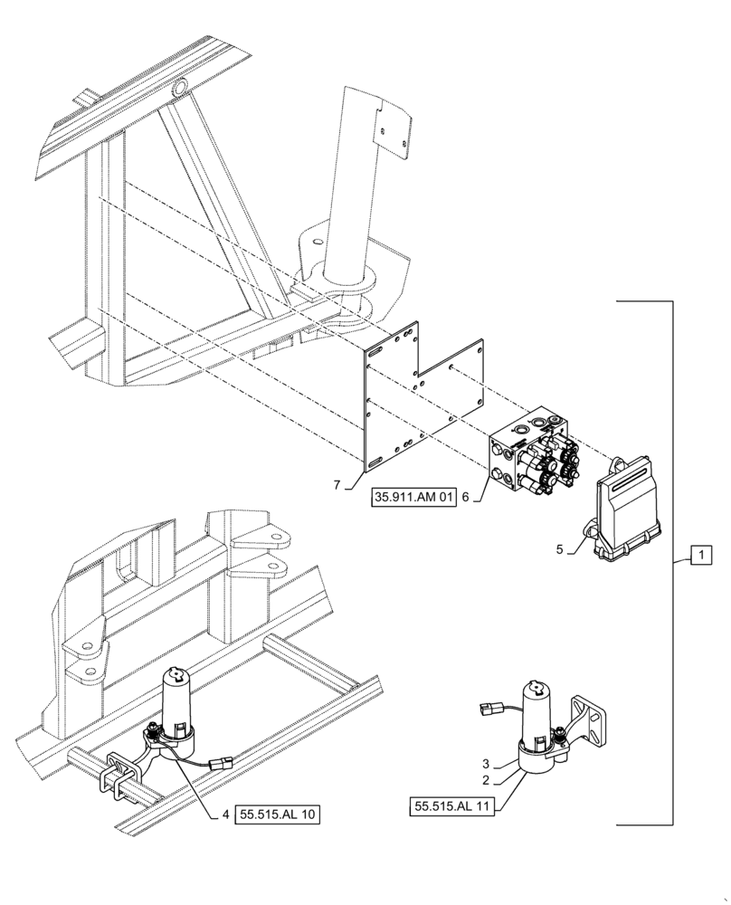 Схема запчастей Case IH PATRIOT 4440 - (55.515.AL[03]) - AUTOBOOM CONTROL KIT, 90/100 BOOM, BSN YGT044001 (55) - ELECTRICAL SYSTEMS
