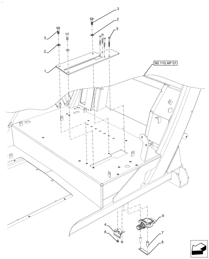 Схема запчастей Case IH FARMALL 120A - (55.618.AI[02]) - VAR - 336939, 390844 - LIMIT SWITCH, PTO, W/O CAB (55) - ELECTRICAL SYSTEMS