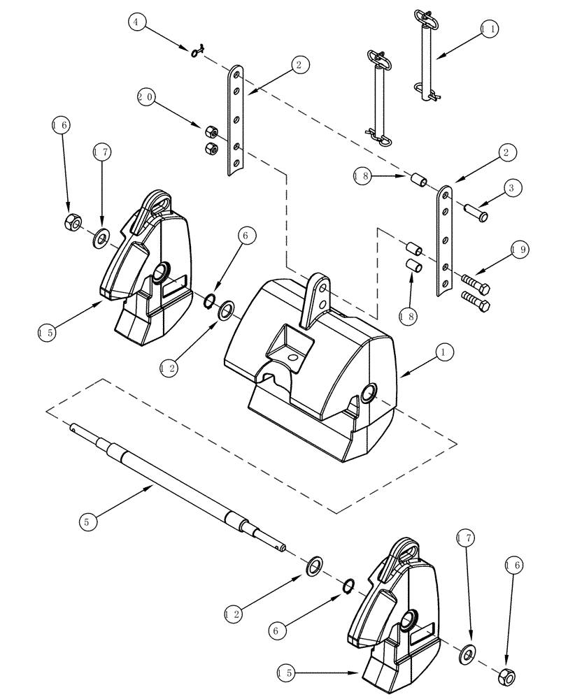 Схема запчастей Case IH MX240 - (09-04) - FRONT WEIGHTS (09) - CHASSIS/ATTACHMENTS